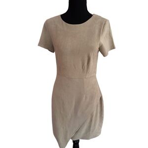 Aqua Beige Short Sleeve Mini Dress